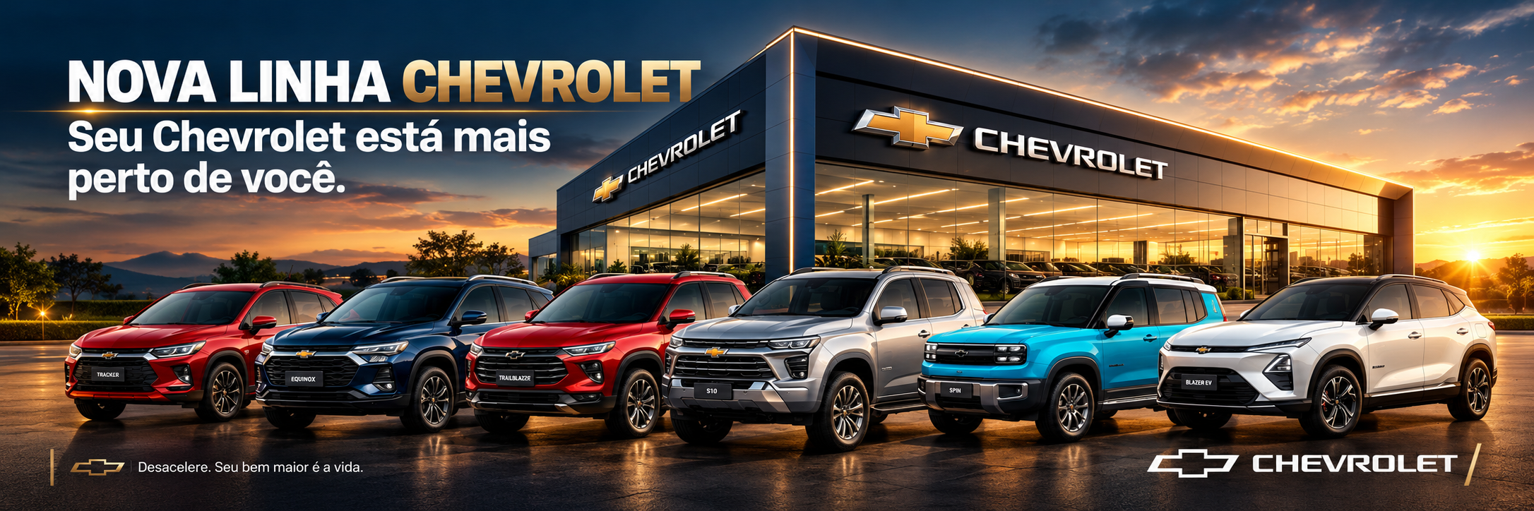 Nova Linha Chevrolet ao Pôr do Sol